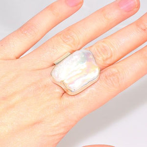 Sterling Silver Freeform Freshwater Pearl Ring