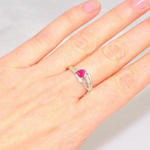 Sterling Silver Triangle Ruby Ring