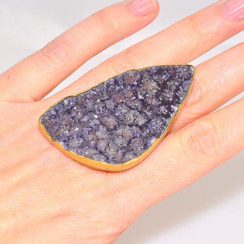 Charles Albert Alchemia Purple Agate Druzy Ring