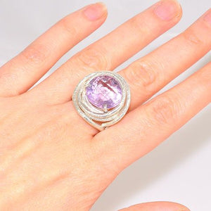 Sterling Silver Wire Wrapped Amethyst Ring