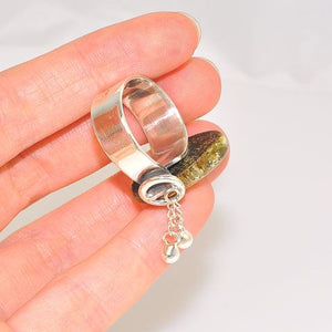 Sterling Silver Baltic Green Amber Ring