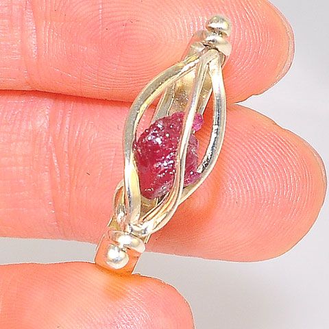 Sterling Silver Ruby Cage Ring