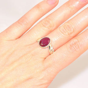 Sterling Silver Ruby Oval Ring