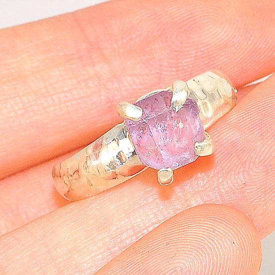 Sterling Silver Pink Kunzite Nugget Ring