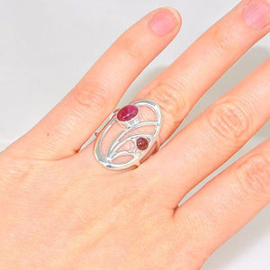 Sterling Silver Oval Design Pink Tourmaline Ring