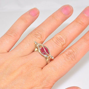 Sterling Silver Ruby Nugget Cage Ring