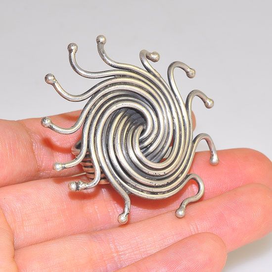 Sterling Silver Tree Roots Swirl Wire Design Ring