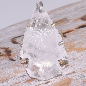 Sterling Silver Clear Quartz Arrowhead Piece Ring