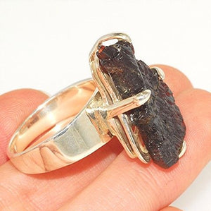 Sterling Silver Garnet Crystal Ring